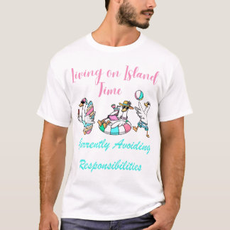 Leben auf Inselzeit Lustiges Gans Shirt Gegenwärti