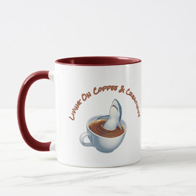 Leben auf Koffein und Kreativität - 11 oz Tasse (Links)