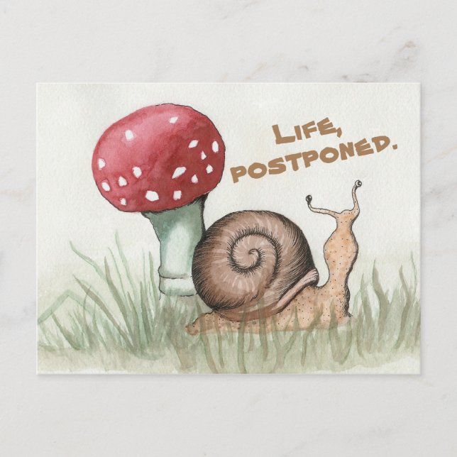 Leben, aufgeschobene Schnecke Postkarte (Vorderseite)