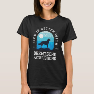 Leben besser Drentsche Patrijshond Vintage Blue Hu T-Shirt