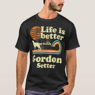Leben besser Gordon Setter Vintage Hundemama Vater T-Shirt