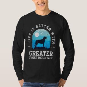 Leben Besser Größerer Schweizer Berg Vintage Blau T-Shirt