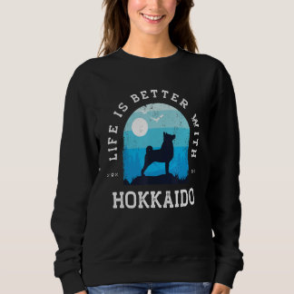 Leben besser Hokkaido Vintage Blau Hund Mama Papa Sweatshirt