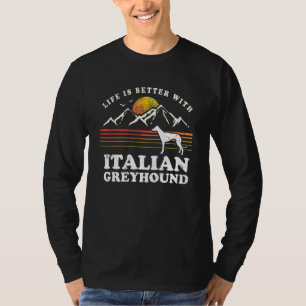 Leben besser Italienisches Windhund Vintage Hund M T-Shirt