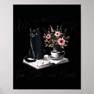 Leben besser mit 2 Katzen Bücher Kätzchen Kitty Fr Poster