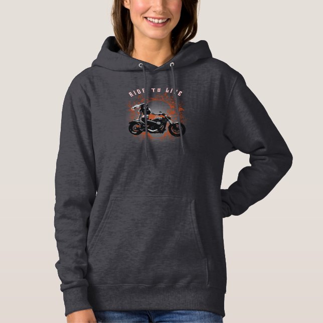 Leben - Bikermädchen Hoodie (Vorderseite)