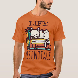 Leben, Bücher und Katzen T-Shirt