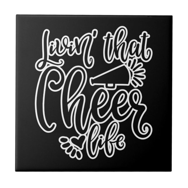 Leben, dass ein gutes Leben Cheerleader Design Fliese (Vorderseite)