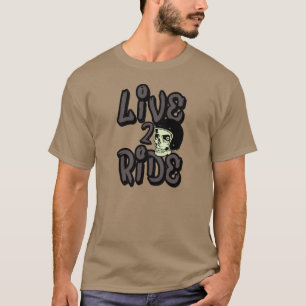 Leben der 2 Fahrschädel-Motorrad-Sturzhelm-T - T-Shirt