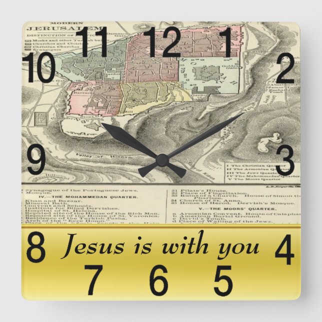 Leben der Christlichen Vorwort Karte Quadratische Wanduhr (Vorderseite)