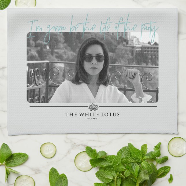 Leben des Party - Der weiße Lotus Geschirrtuch (Gefaltet)