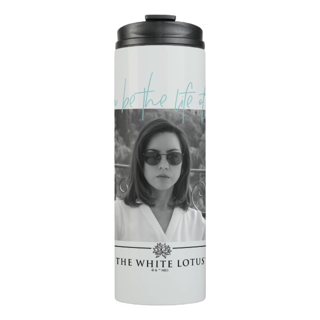 Leben des Party - Der weiße Lotus Thermosbecher (Vorderseite)