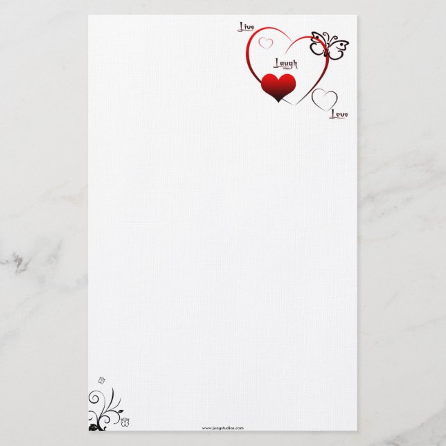 Leben die stationäre Lachen-Liebe Briefpapier (Vorderseite)