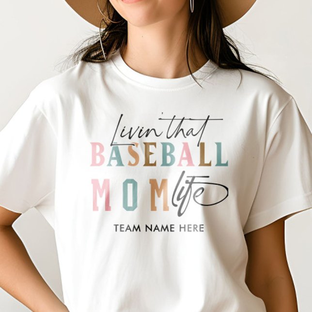 LEBEN DIESES BASEBALL-MAMA-LIFE-Teamnamens T-Shirt (Von Creator hochgeladen)