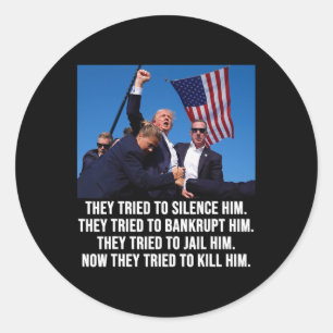 Leben Donald Trump Tasse Shot - Nie übergeben Runder Aufkleber