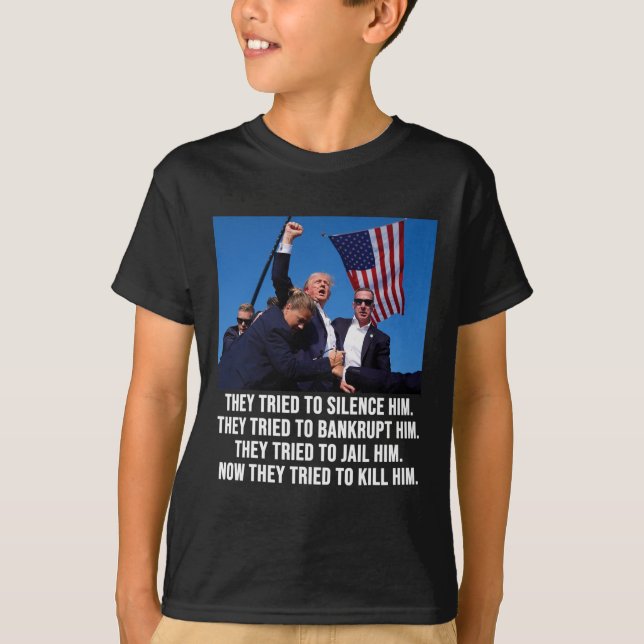 Leben Donald Trump Tasse Shot - Nie übergeben T-Shirt (Vorderseite)