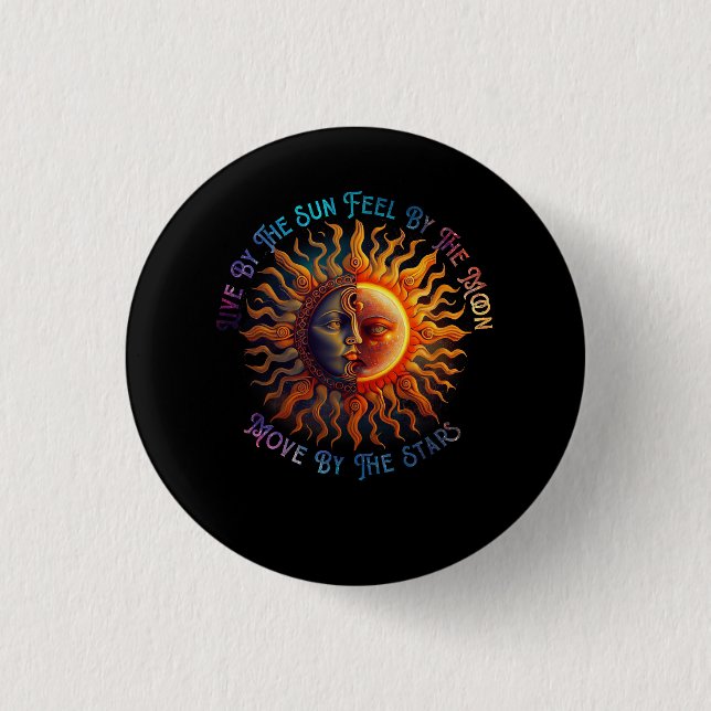 Leben durch das Sonnengefühl durch den Mond, der s Button (Vorderseite)