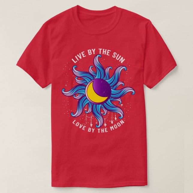 Leben durch die Sonne Liebe durch die Mondastrolog T-Shirt (Design vorne)