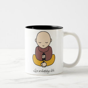 Leben ein glückliches Leben Zweifarbige Tasse