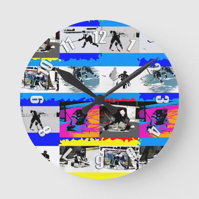 Leben eines Hockeyspielers - Eishockey Runde Wanduhr (Vorderseite)
