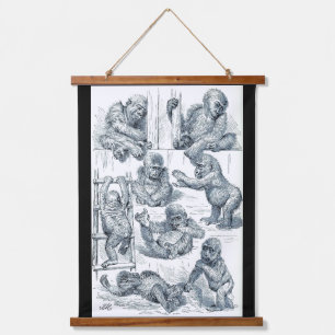 Leben eines jungen Gorillas Wandteppich Mit Holzrahmen
