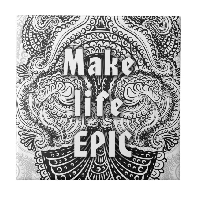 Leben EPIC - Positives Zitat Fliese (Vorderseite)