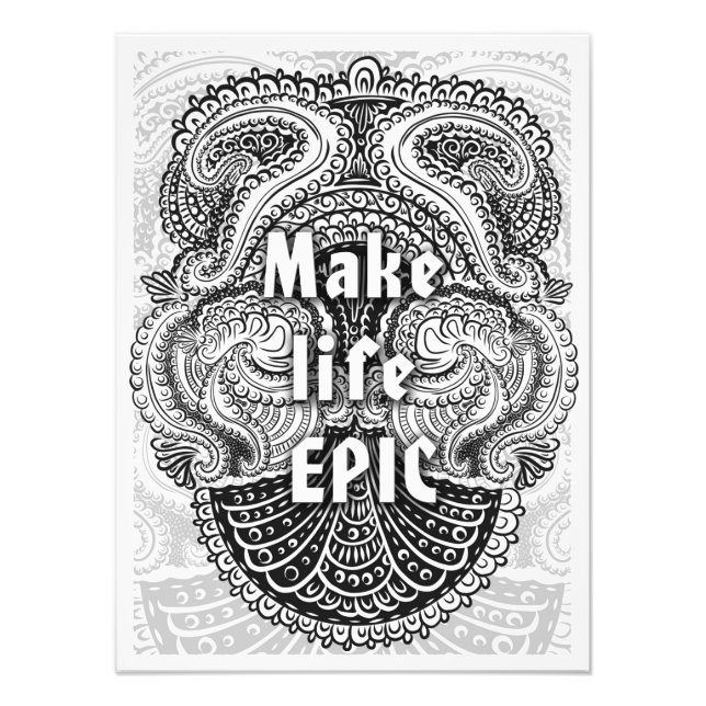 Leben EPIC - Positives Zitat Fotodruck (Vorne)