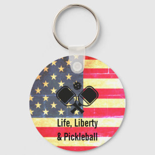 Leben Freiheit & Pickleball Patriotischer Schlüsse Schlüsselanhänger