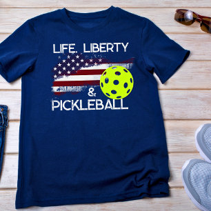 Leben Freiheit und Pickleball Lustig T-Shirt