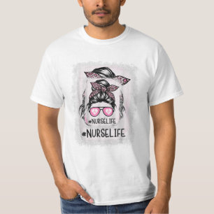 Leben gebleicht Rosa Leopard T-Shirt