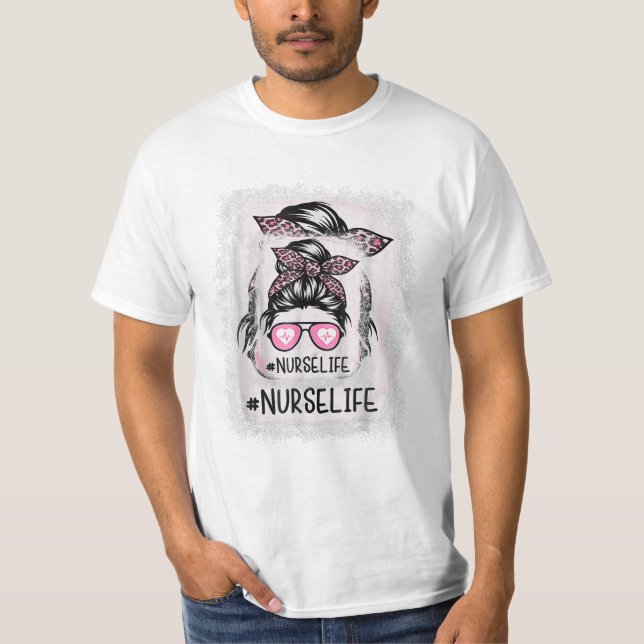Leben gebleicht Rosa Leopard T-Shirt (Vorderseite)