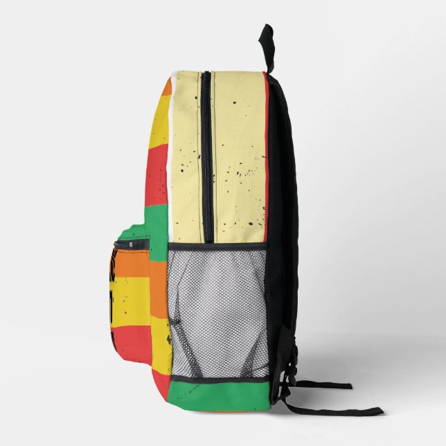 Leben heißt kämpfen - Retro Streifen Inspiration Bedruckter Rucksack (Rechts)