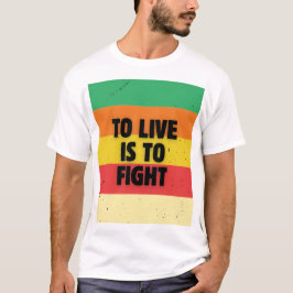 Leben heißt kämpfen - Retro Streifen Inspiration T-Shirt