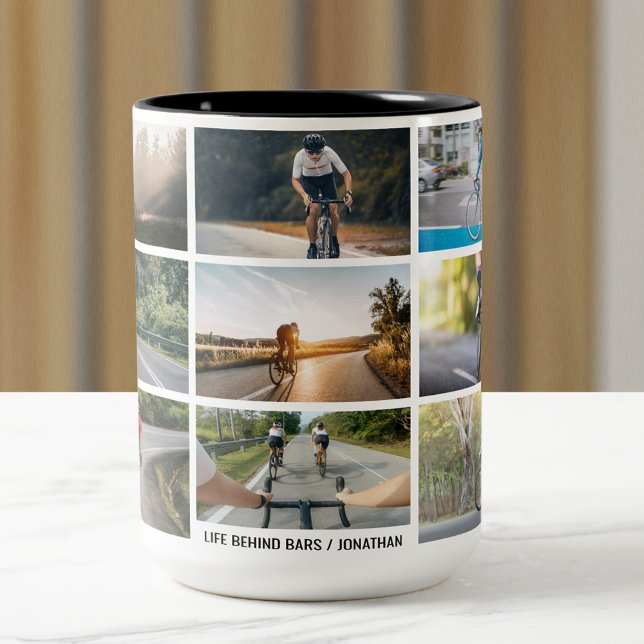 Leben hinter Bars Persönliche Bilder Fahrradfreund Zweifarbige Tasse (Von Creator hochgeladen)