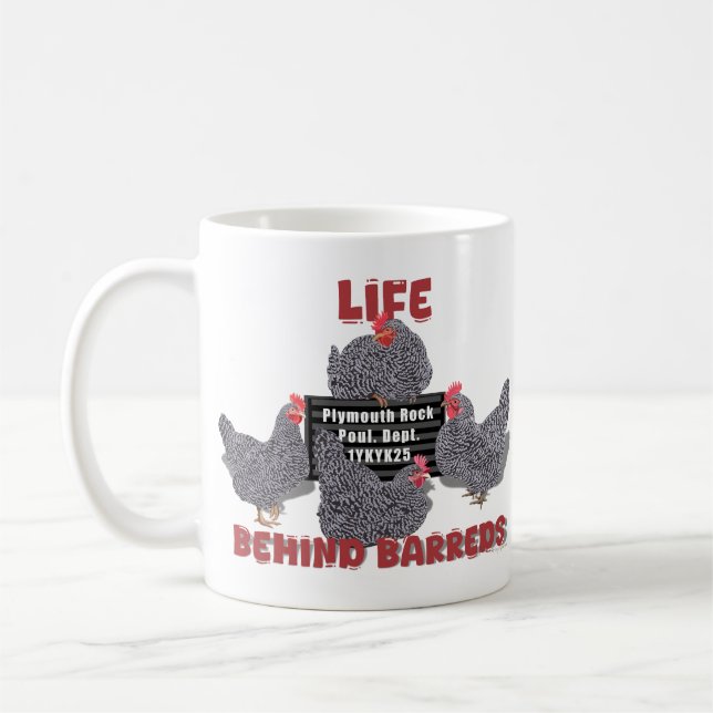 Leben hinter den Stürmen (Barred Plymouth Rock Hen Kaffeetasse (Links)