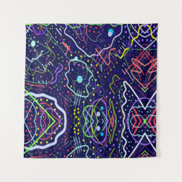 Leben im Weltraum Wandteppich