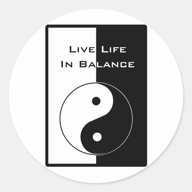 Leben in Balance Runder Aufkleber (Vorderseite)