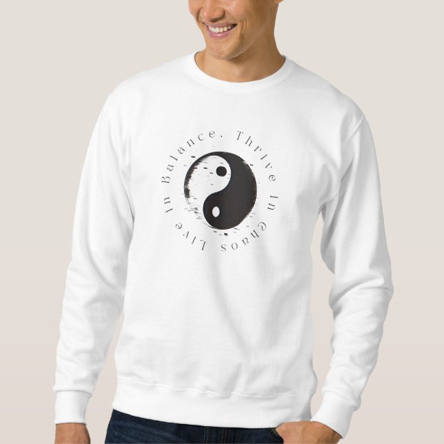 Leben in Balance Ying Yang Sweatshirt (Vorderseite)