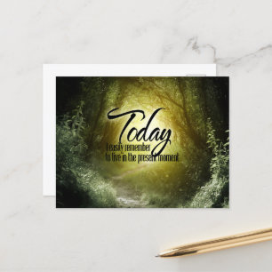 "Leben in der Gegenwart" Motivation Affirmation Postkarte