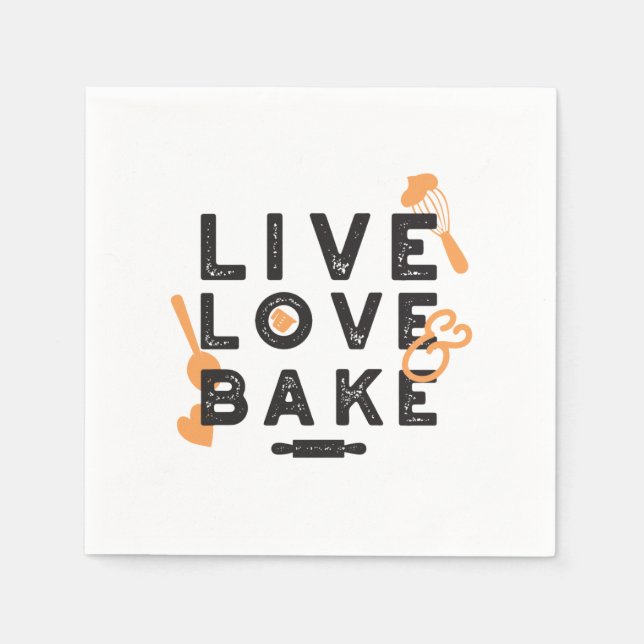 Leben in der Liebe, Bake Blicks: inspirierende Bac Serviette (Vorderseite)