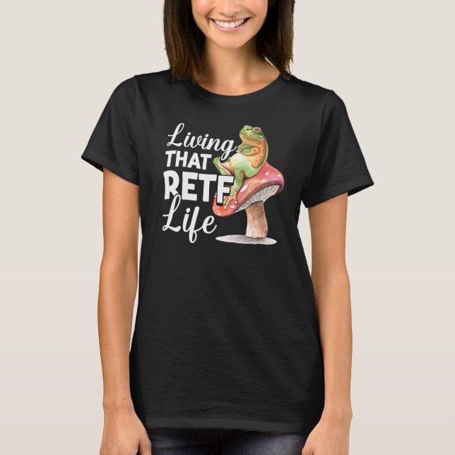 Leben in diesem RETF Life Red mit Augen Tree Frog T-Shirt (Vorderseite)