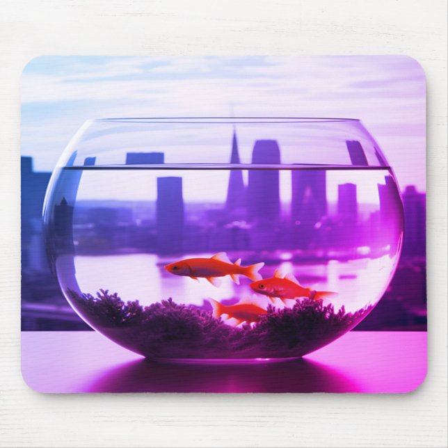 Leben in einer Fischglas Laptop-Desktop-Tablet-Com Mousepad (Vorne)
