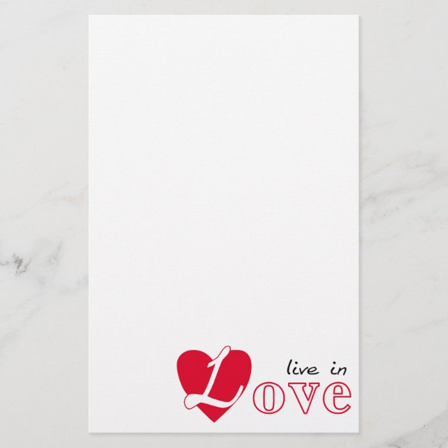 Leben in Liebe Briefpapier (Vorderseite)