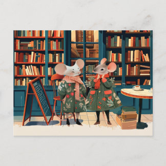 Leben in Mäuse Stadt - Buchliebhaber Chitchat Postkarte