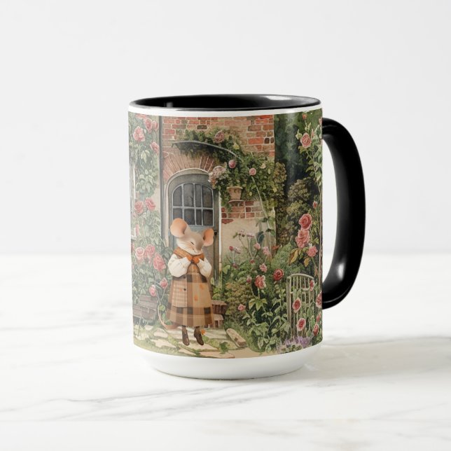 Leben in Mäusestadt - Frau Elaine Blume Tasse (VorderseiteRechts)
