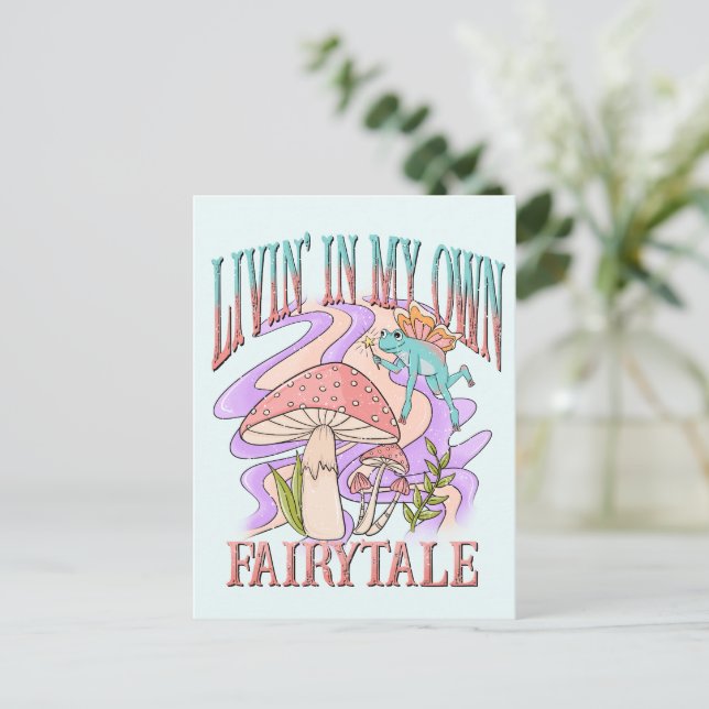 Leben in meiner eigenen Märchen Postkarte (Stehend Vorderseite)