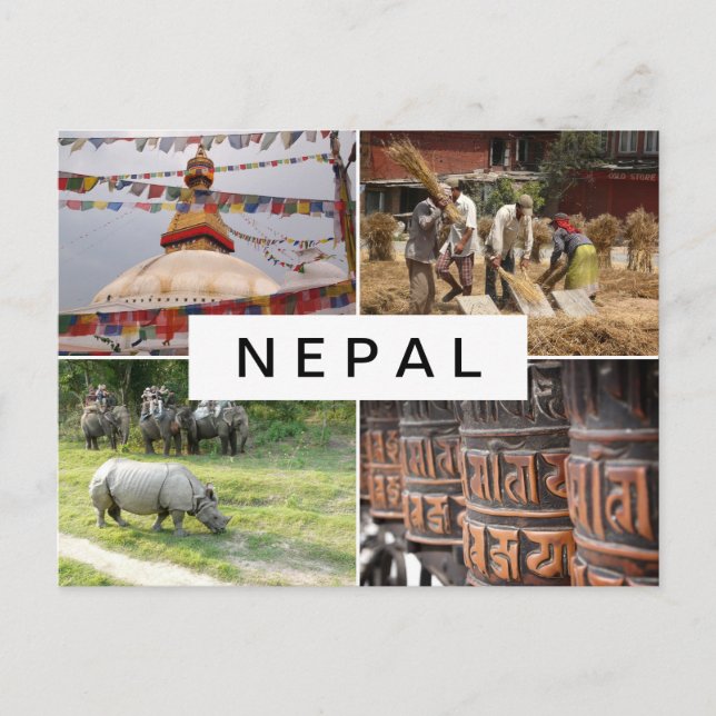 Leben in Nepal-Sammelkarte Postkarte (Vorderseite)