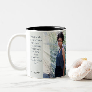 Leben in tiefer glücklicher Tasse