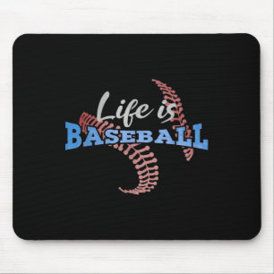 Leben Ist Baseball Spieler Zitat Rote Stiche Vinta Mousepad