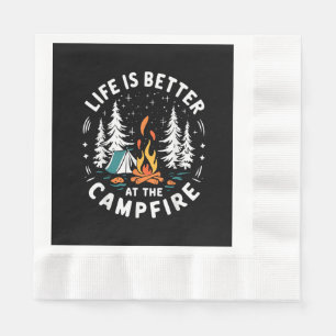 Leben ist besser am Lagerfeuer Lustiges Camping Serviette